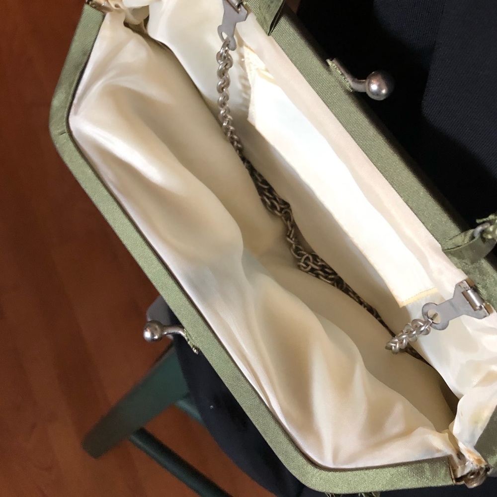 Vintage Olive Green Shoulder Crossbody Clutch - Picture 6 of 9